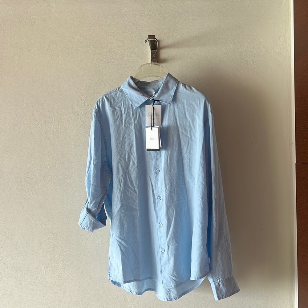 Onia stretch Linen Long Sleeve Roll-Up Shirt